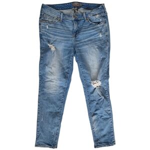 Torrid Vintage Stretch Distressed Skinny Leg Mid-rise Ripped Light Blue 10